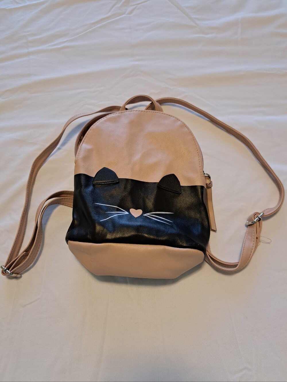 Betsey Johnson Pink and Black Cat Backpack (mini)
